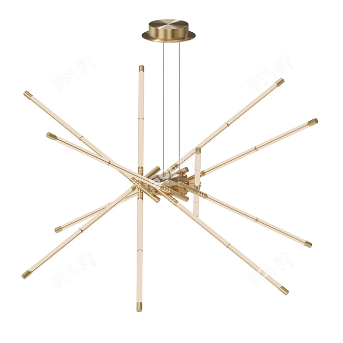 Modern LED Cylinder Chandelier 3D model image 2