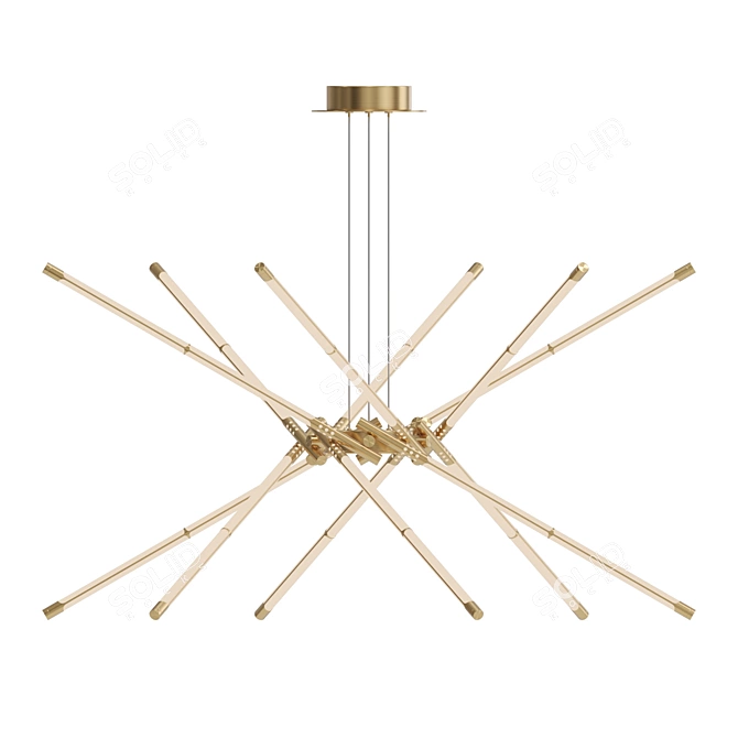 Modern LED Cylinder Chandelier 3D model image 3