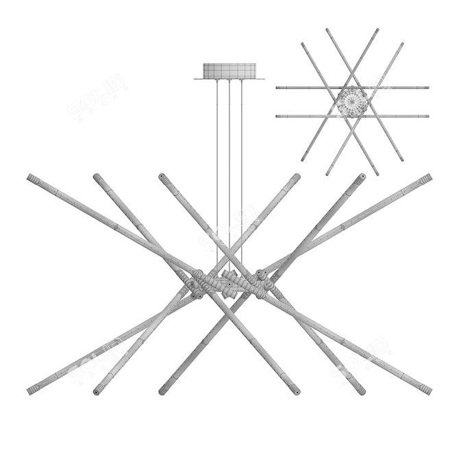 Modern LED Cylinder Chandelier 3D model image 4