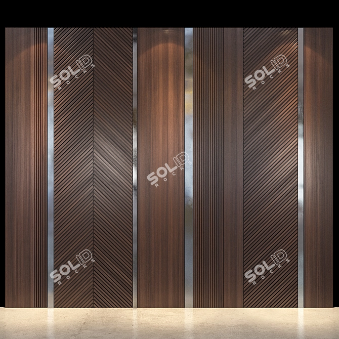 Modern Geometric Wall Panel 39 3D model image 1