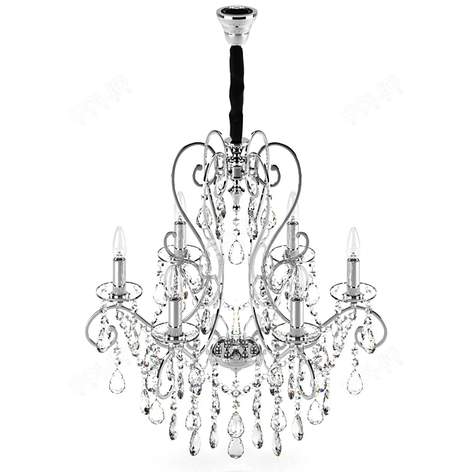 Suzanne Crystal Chandelier: Elegant Lighting by CHIARO 3D model image 2