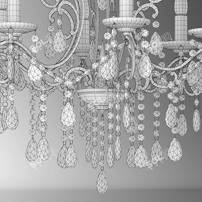 Suzanne Crystal Chandelier: Elegant Lighting by CHIARO 3D model image 15