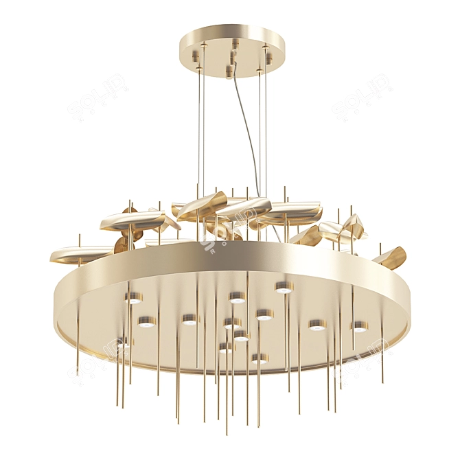 Elegant Pearl Pendant Lamp 3D model image 1