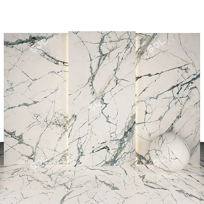 Invisible Gray Marble Texture Bundle 3D model image 1