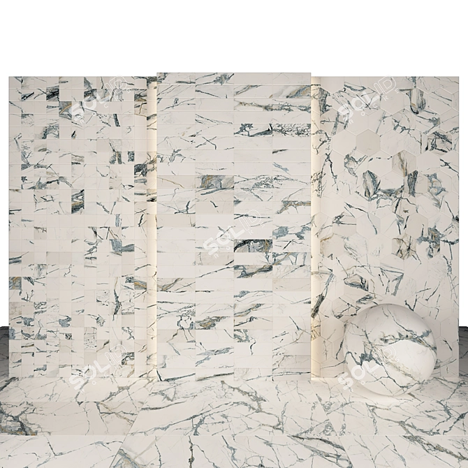 Invisible Gray Marble Texture Bundle 3D model image 3