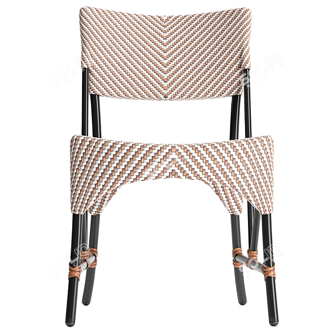 Elegant Handwoven Janus Side Chair 3D model image 2