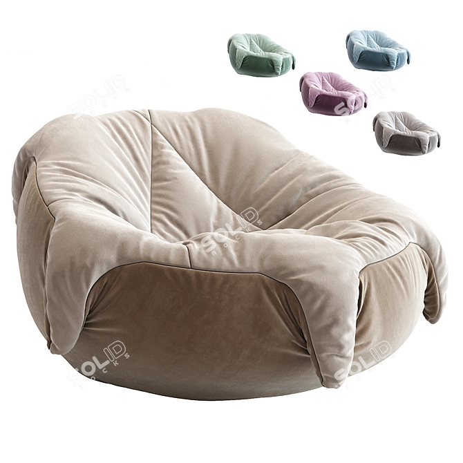 Cozy Comfort Bean Bag Chair 3D model image 1