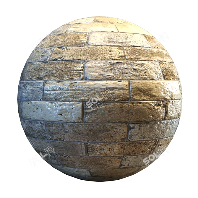 Ancient Stone Texture: PBR Material 3D model image 1