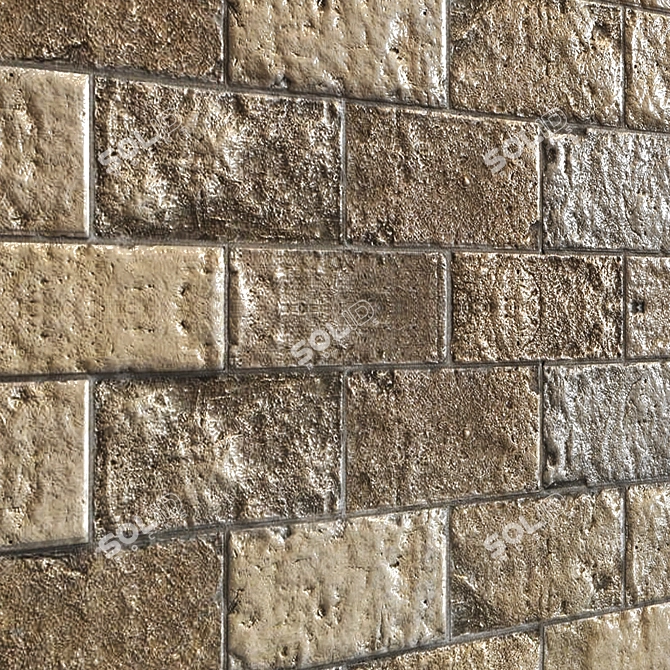 Ancient Stone Texture: PBR Material 3D model image 3