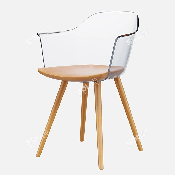 Transparent Backrest Chair: Jenkins SG 3D model image 2