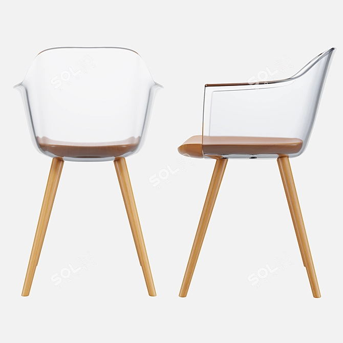Transparent Backrest Chair: Jenkins SG 3D model image 3