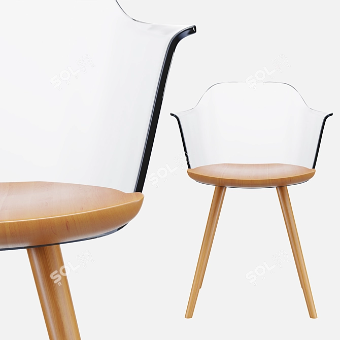 Transparent Backrest Chair: Jenkins SG 3D model image 4