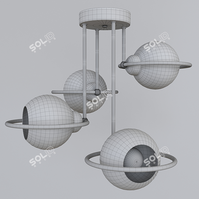 Elegant Crystal Chandelier 3D model image 2