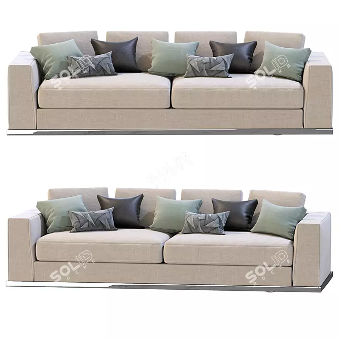 Contemporary Sofa: Powell by Minotti 3D model image 1