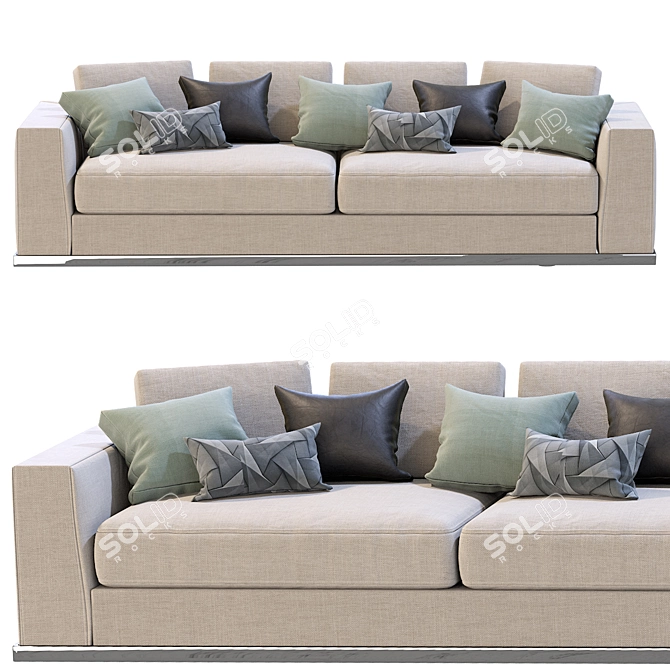 Contemporary Sofa: Powell by Minotti 3D model image 4