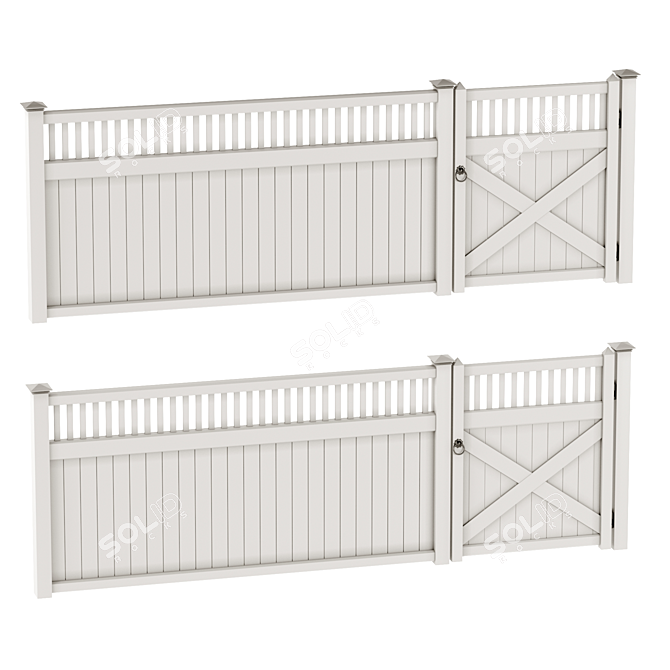 Versatile PVC Fence Solution 3D model image 1