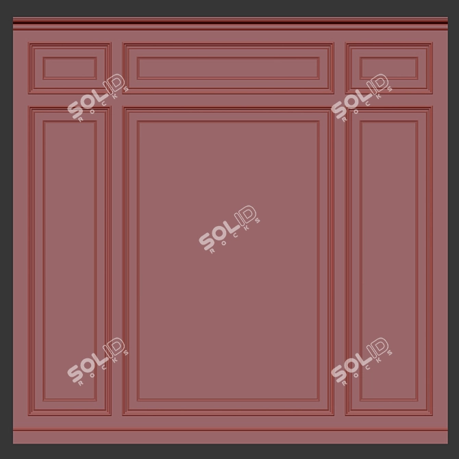 Versatile Wall Molding Panels 3D model image 2