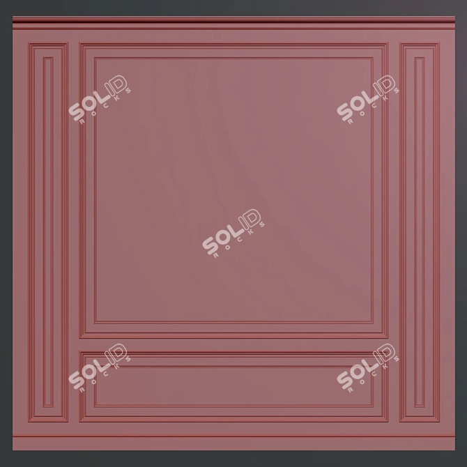 Elegant Wall Molding Panels 3D model image 2