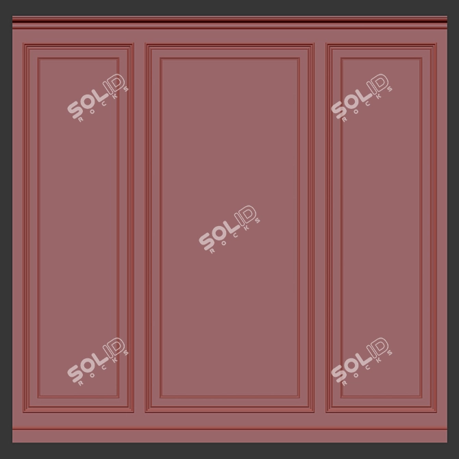 Modern Wall Panel Molding 3D model image 2