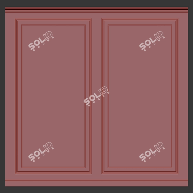 Elegant Wall Molding Panels 3D model image 2