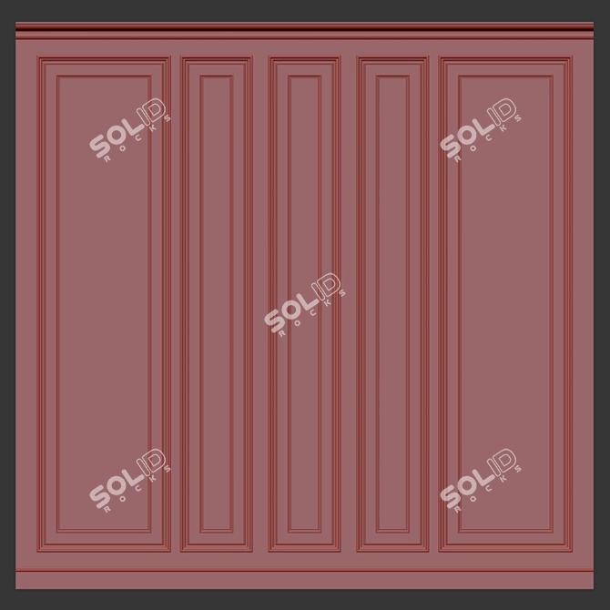 3D Wall Molding Panels 3D model image 2