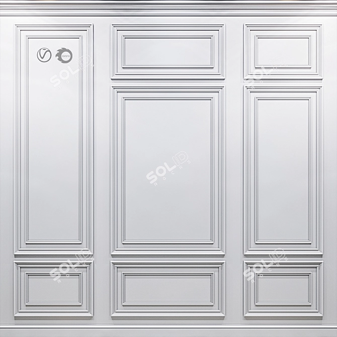 Decorative Wall Molding Panels 3D model image 1