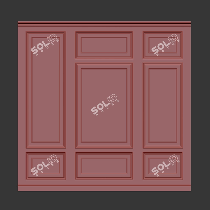 Decorative Wall Molding Panels 3D model image 2