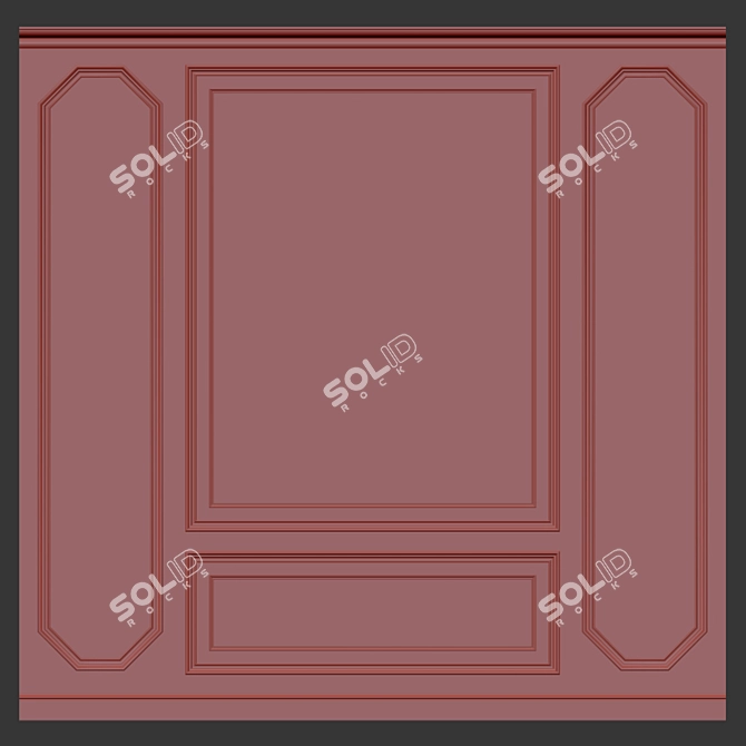 Modern Wall Molding Panels 3D model image 2