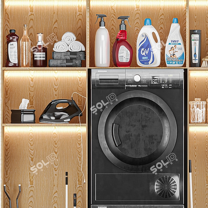 Modern Laundry Room Set 3D model image 13