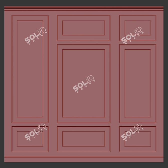 Versatile Wall Molding Panels 3D model image 2