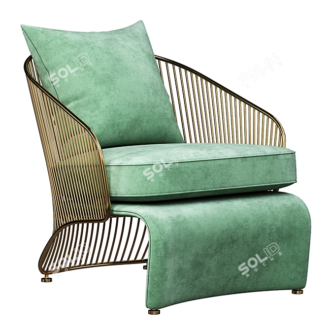 Elegant Colette Armchair by Minotti 3D model image 1
