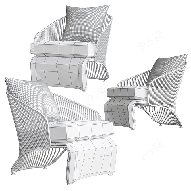 Elegant Colette Armchair by Minotti 3D model image 3