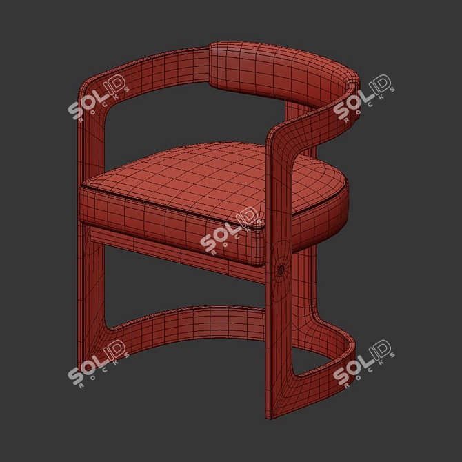 Sleek Zuma Dining Chair 3D model image 4