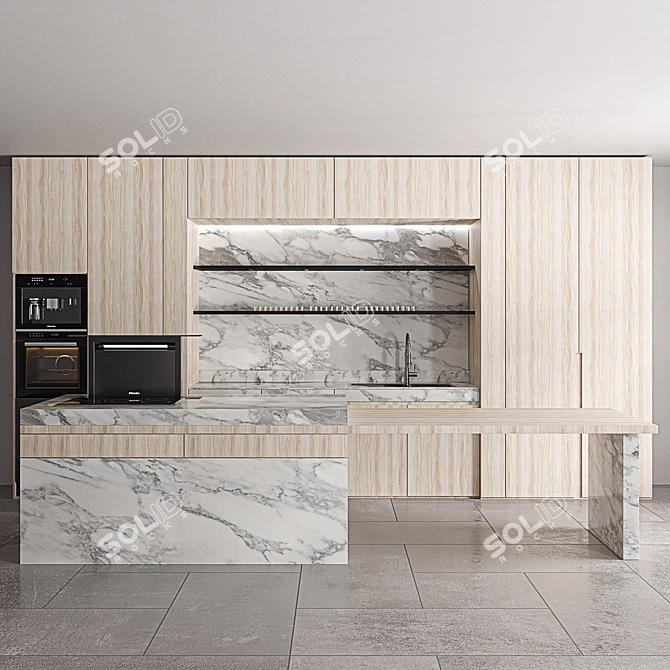 Modern Kitchen Design: 2015 Version 3D model image 1