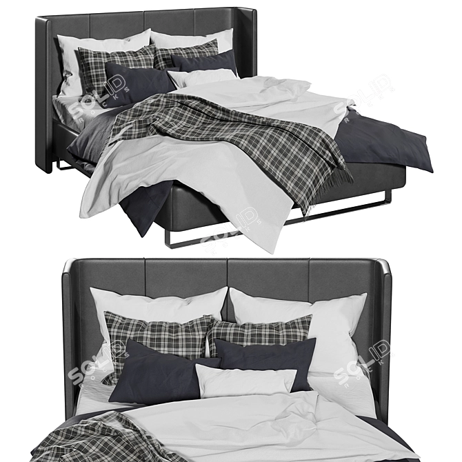 Sleek Unwrapped Bed 3D model image 1