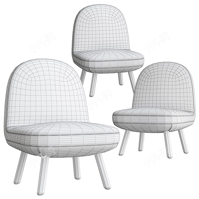 Fantasia Fabric Armchair: Molteni&C 3D model image 3
