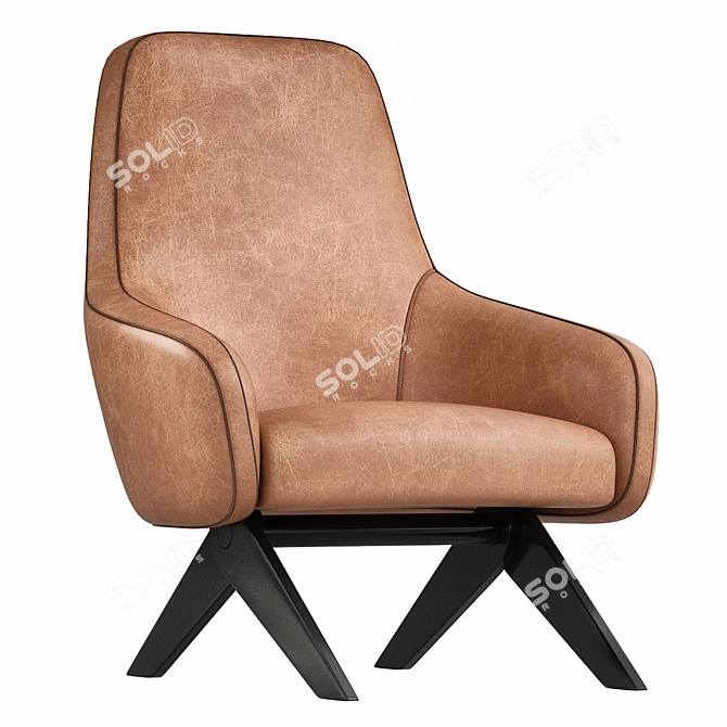 MARLON Fabric Armchair: Modern Elegance 3D model image 1