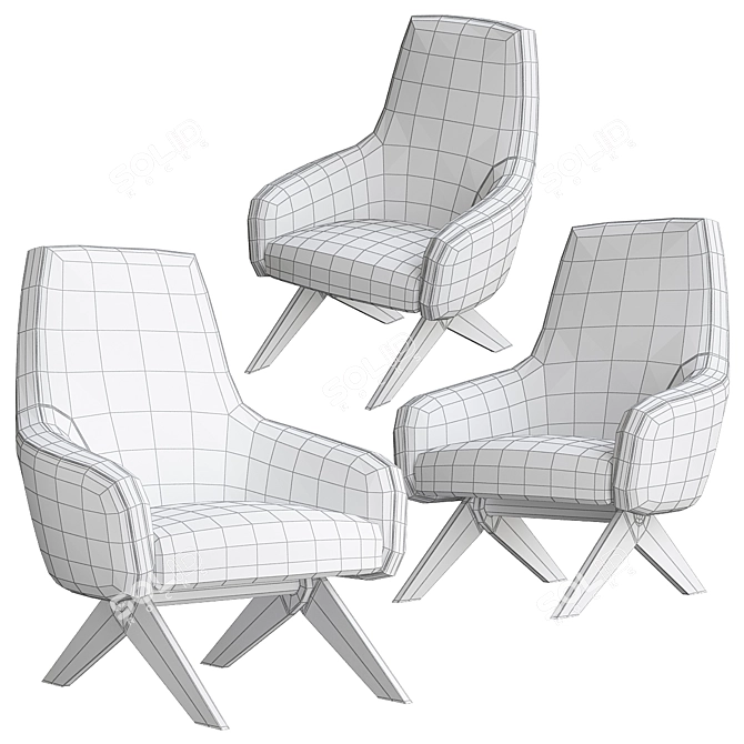 MARLON Fabric Armchair: Modern Elegance 3D model image 3