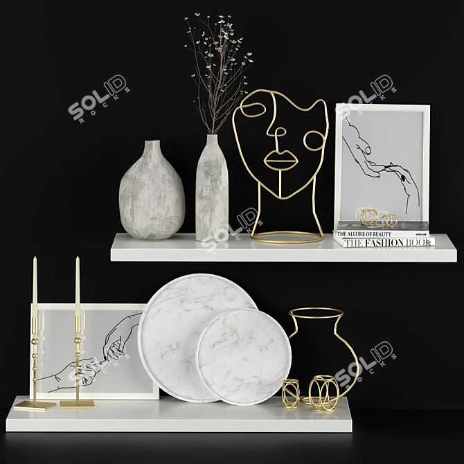 Vintage-Inspired Decorative Set 3D model image 1