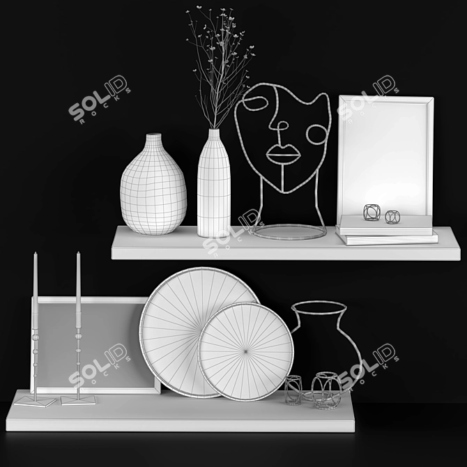 Vintage-Inspired Decorative Set 3D model image 4