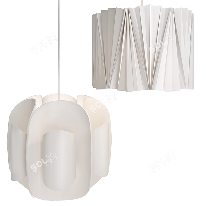 Modern White Pendant Lamps 3D model image 1