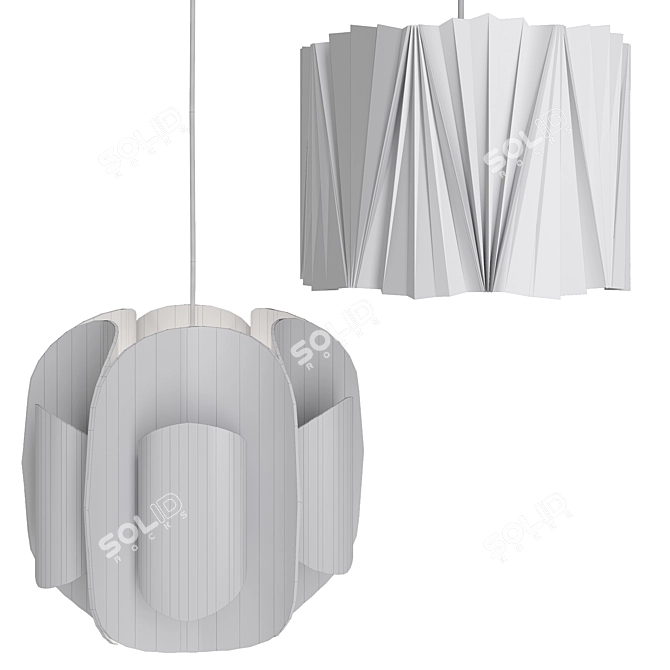 Modern White Pendant Lamps 3D model image 2