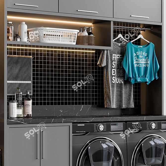 Modern Laundry Set: V-Ray & Corona Compatible 3D model image 3