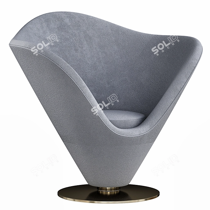 Modern Marlon Fabric Armchair 3D model image 1