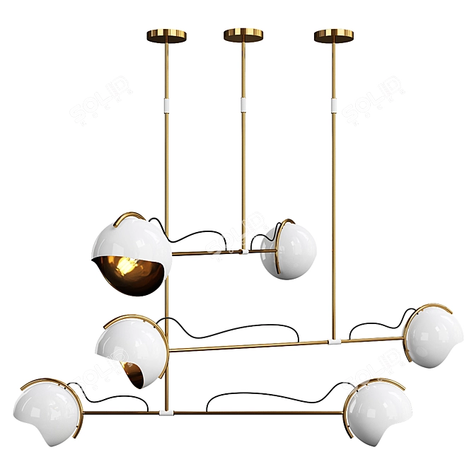 Elegant Laine Suspension Light 3D model image 1