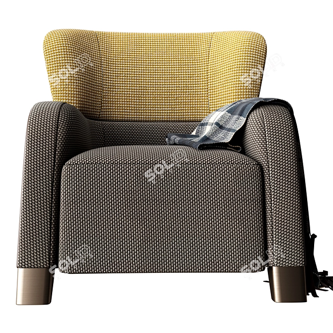 Contemporary Bucket Bergere Chair 3D model image 2