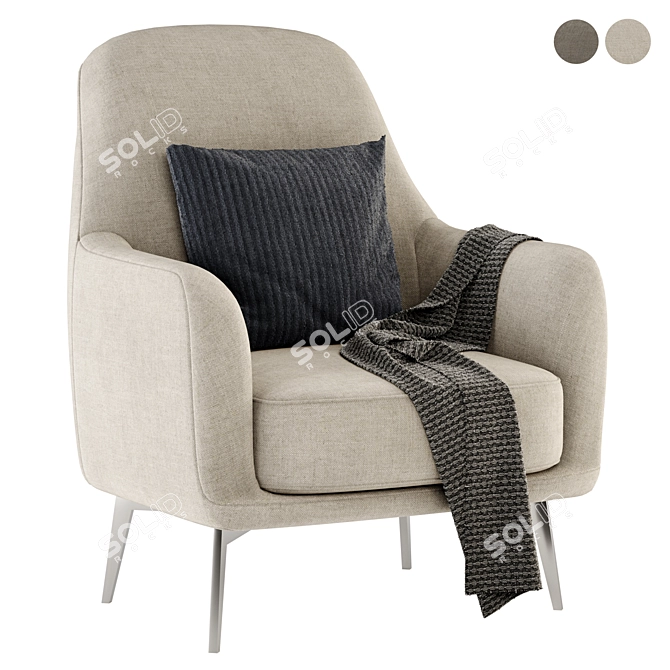 Luxurious LEWIS Armchair: Elegant Comfort 3D model image 2