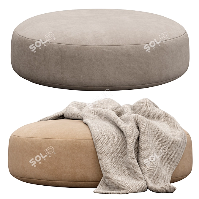 Cozy Round Pouf by Bloomingville 3D model image 1