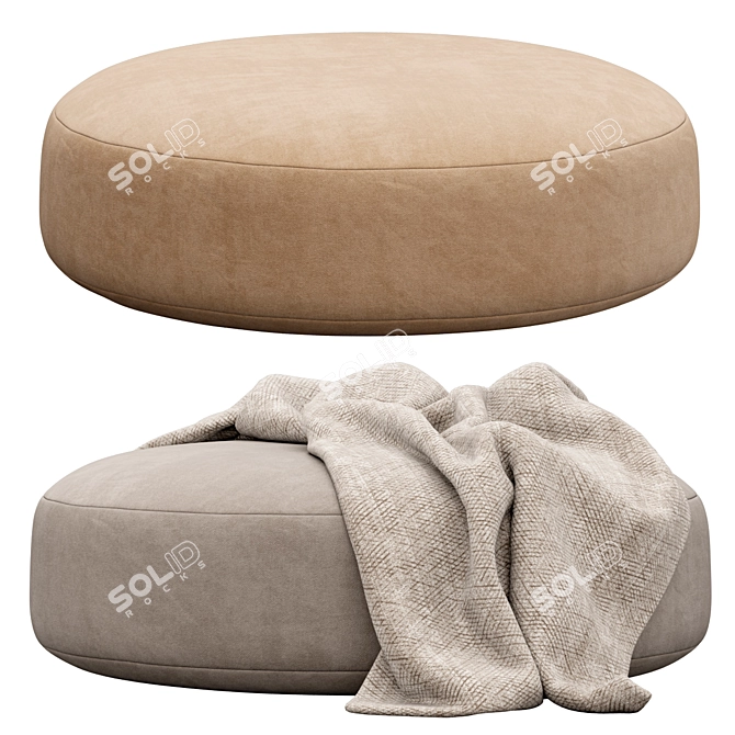 Cozy Round Pouf by Bloomingville 3D model image 2