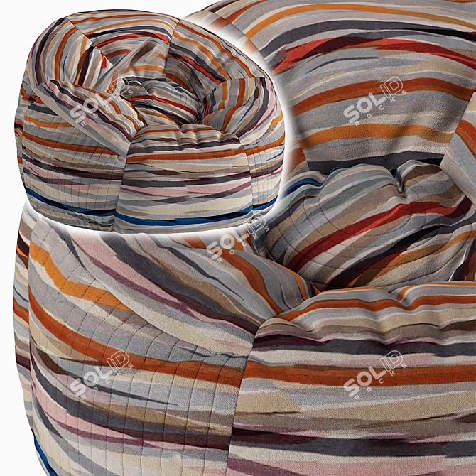 Lounge in Comfort with the Horizonal Bean Bag Chair 3D model image 2